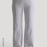 Structured Wide Leg Sweatpants - Light Heather Gray