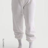 Baggy Fit Structured Sweatpants - White
