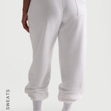 Baggy Fit Structured Sweatpants - White