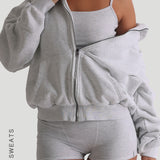Boyfriend Zip-Up Hoodie - Light Heather Gray