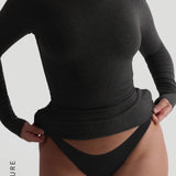 Refined Long Sleeve Turtleneck T-Shirt - Black Stone