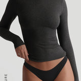 Refined Long Sleeve Turtleneck T-Shirt - Black Stone