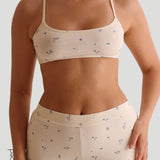 Slip-On Micro-Ribbed Bralette - Bloom
