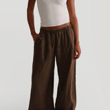 Heritage Linen Wide-Leg Pants - Terra