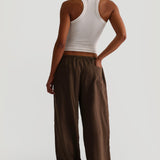 Heritage Linen Wide-Leg Pants - Terra