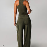 T-Shape Micro-Ribbed Tank Top - Cypress
