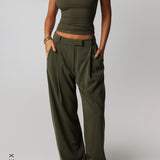 T-Shape Micro-Ribbed Tank Top - Cypress