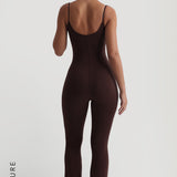 Prime Cami Flared Jumpsuit - Chocolate
