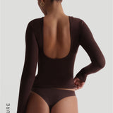 Reform Open Back Long Sleeve T-Shirt - Chocolate