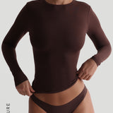 Reform Open Back Long Sleeve T-Shirt - Chocolate