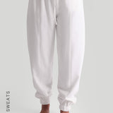 Baggy Fit Structured Sweatpants - White