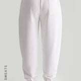 Baggy Fit Structured Sweatpants - White