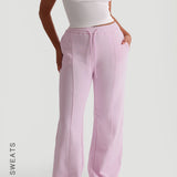 Structured Wide Leg Sweatpants - Soft Pink