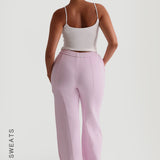 Structured Wide Leg Sweatpants - Soft Pink