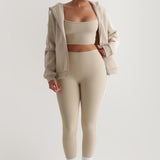 Athleisure-Leggings mit hoher Taille - Beige