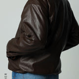 The Boyfriend Leather Jacket - Brown Sugar