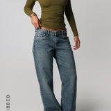 Form-Ribbed Gallerie Long Sleeve Top - Olive