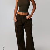 The Meridian Wide-Leg Trousers - Brown Sugar