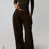 Form-Ribbed Gallerie Long Sleeve Top - Brown Sugar