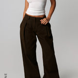 The Meridian Wide-Leg Trousers - Brown Sugar