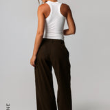 The Meridian Wide-Leg Trousers - Brown Sugar