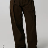 The Meridian Wide-Leg Trousers - Brown Sugar