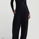 The Ivy Wide-Leg Trousers - Black