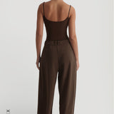 The Ivy Wide-Leg Trousers - Brown