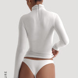 Refined Long Sleeve Turtleneck T-Shirt - White