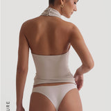 Timeless Cowl Neck Full-Length Top - Light Oat