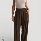 Timeless Cowl Neck Full-Length Top - Light Oat
