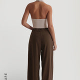 Timeless Cowl Neck Full-Length Top - Light Oat