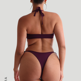 Halter Bandeau Bikini Top - Grape