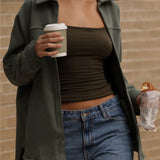 Oversized Cotton Jacket - Forest Green