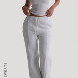 Structured Wide Leg Sweatpants - Light Heather Gray