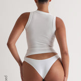 Crew Micro-Ribbed Tank Top - White