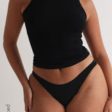 Crew Micro-Ribbed Tank Top - Black