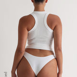 T-Shape Micro-Ribbed Tank Top - White