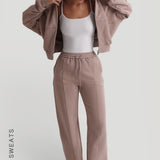 Oversized Bomber Fit Jacket - Warm Mocha