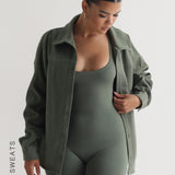 Oversized Cotton Jacket - Forest Green