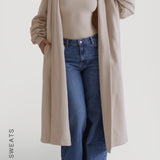 Oversized Sweat Cardigan - Light Oat