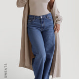Oversized Sweat Cardigan - Light Oat