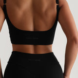 Open Back Athleisure Crop Top - Black