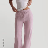 Structured Wide Leg Sweatpants - Lavender