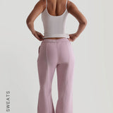 Structured Wide Leg Sweatpants - Lavender