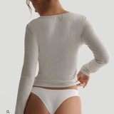 Air-Sleep Henley Long Sleeve Top - Light Heather Gray