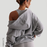 Boyfriend Zip-Up Hoodie - Heather Gray