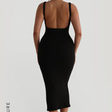Low Back Maxi Dress - Black