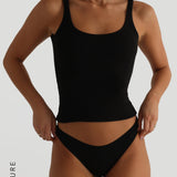 Low Back Tank Top - Black