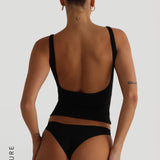Low Back Tank Top - Black